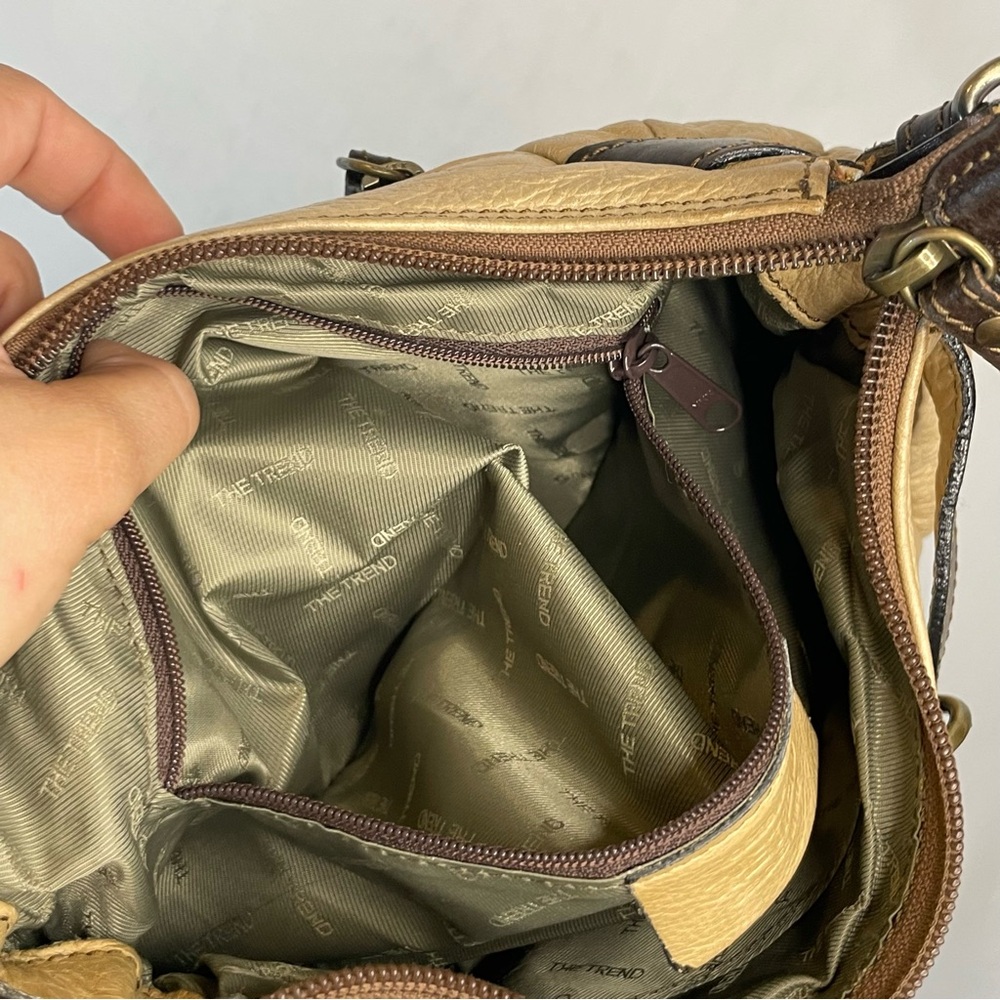 y2k THE TREND leather shoulder bag Italian made purse buckle detail baguette - Picture 12 of 16